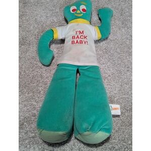 Toy Network Gumby Plush Green I'M BACK BABY! Vintage 90s Stuffed Toy